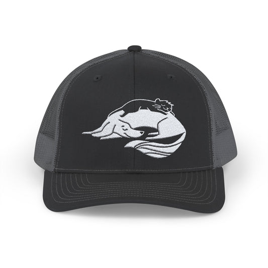 Dog and Cat Cuddling Snapback Trucker Cap