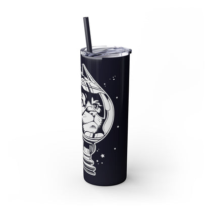 Space Cat Skinny Tumbler with Straw, 20oz