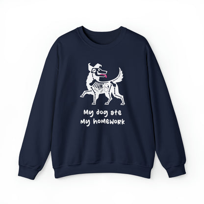 Dog Ate My Homework Men's Heavy Blend Crewneck Sweatshirt