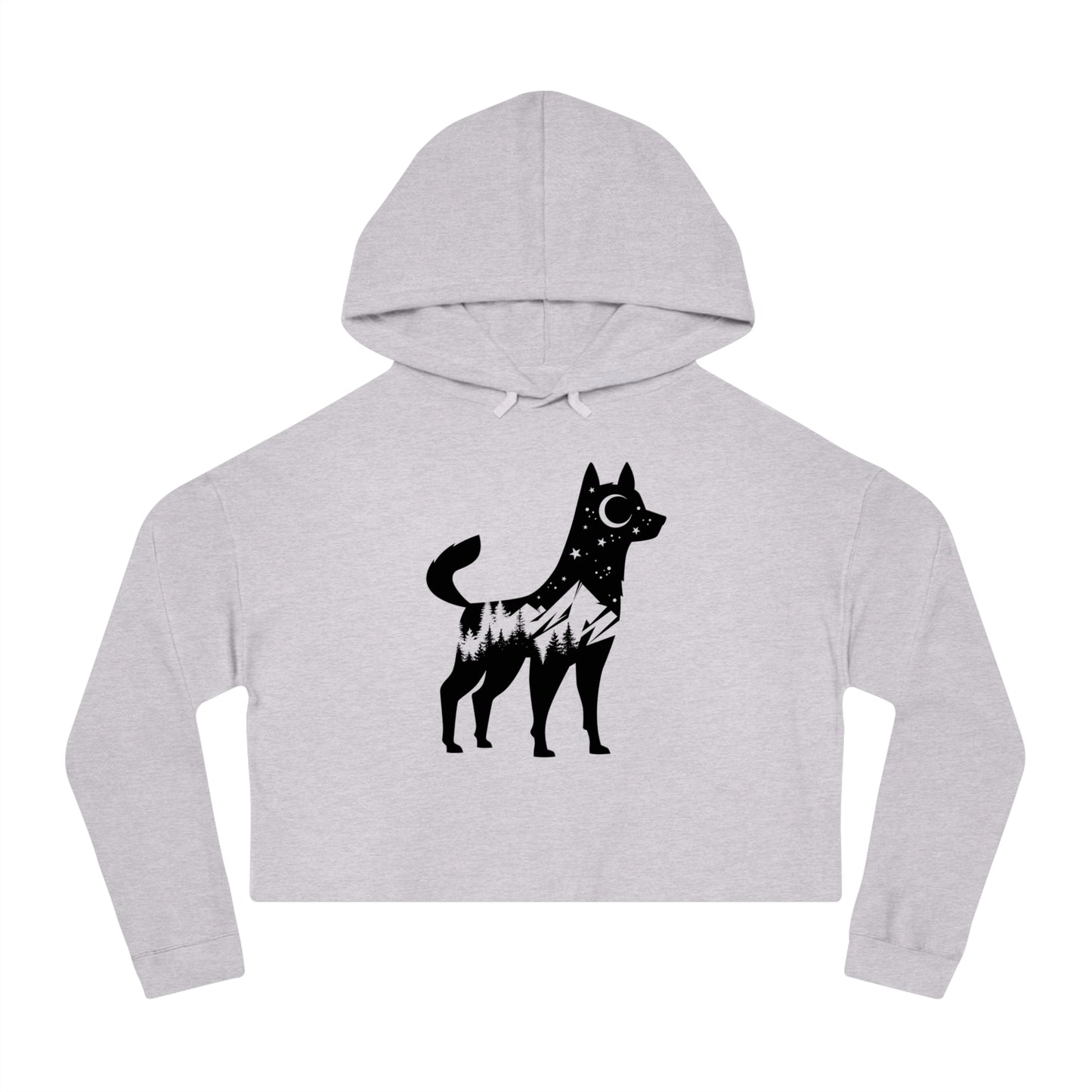 Mountain Dog Cropped Women's Hooded Sweatshirt