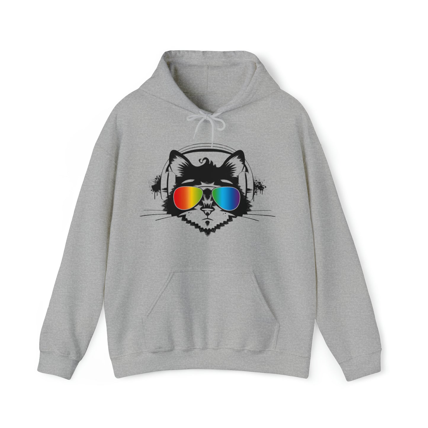 Music Cat Men's Hooded Sweatshirt