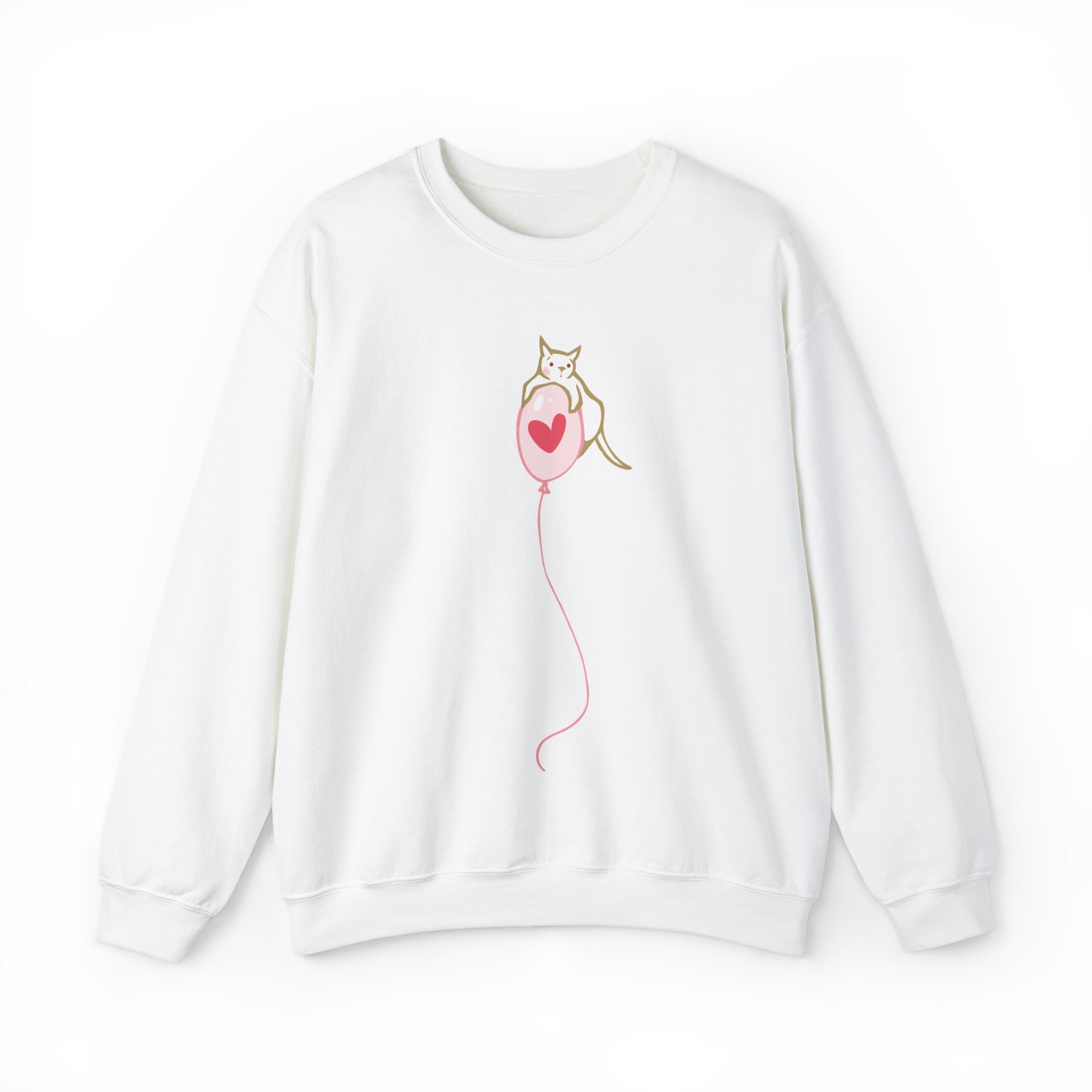 Cat on Heart Strings Women's Heavy Blend Crewneck Sweatshirt