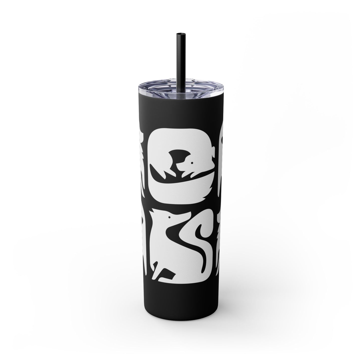 Graphic Dogs Skinny Tumbler with Straw, 20oz