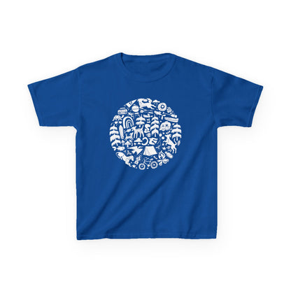 Camping Dogs Kids Heavy Cotton Graphic Tee