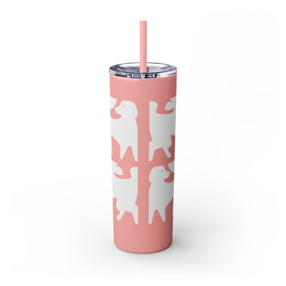 Graphic Dogs Skinny Tumbler with Straw, 20oz