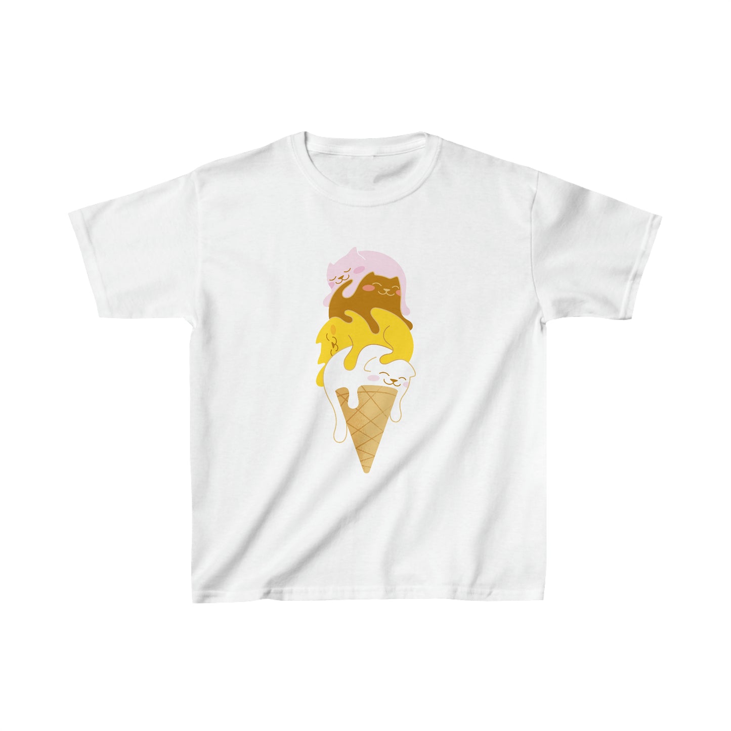 Colorful Kitty Cone Kid's Heavy Cotton Graphic Tee