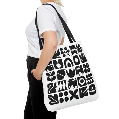 Graphic Dogs and Squirrels Tote Bag