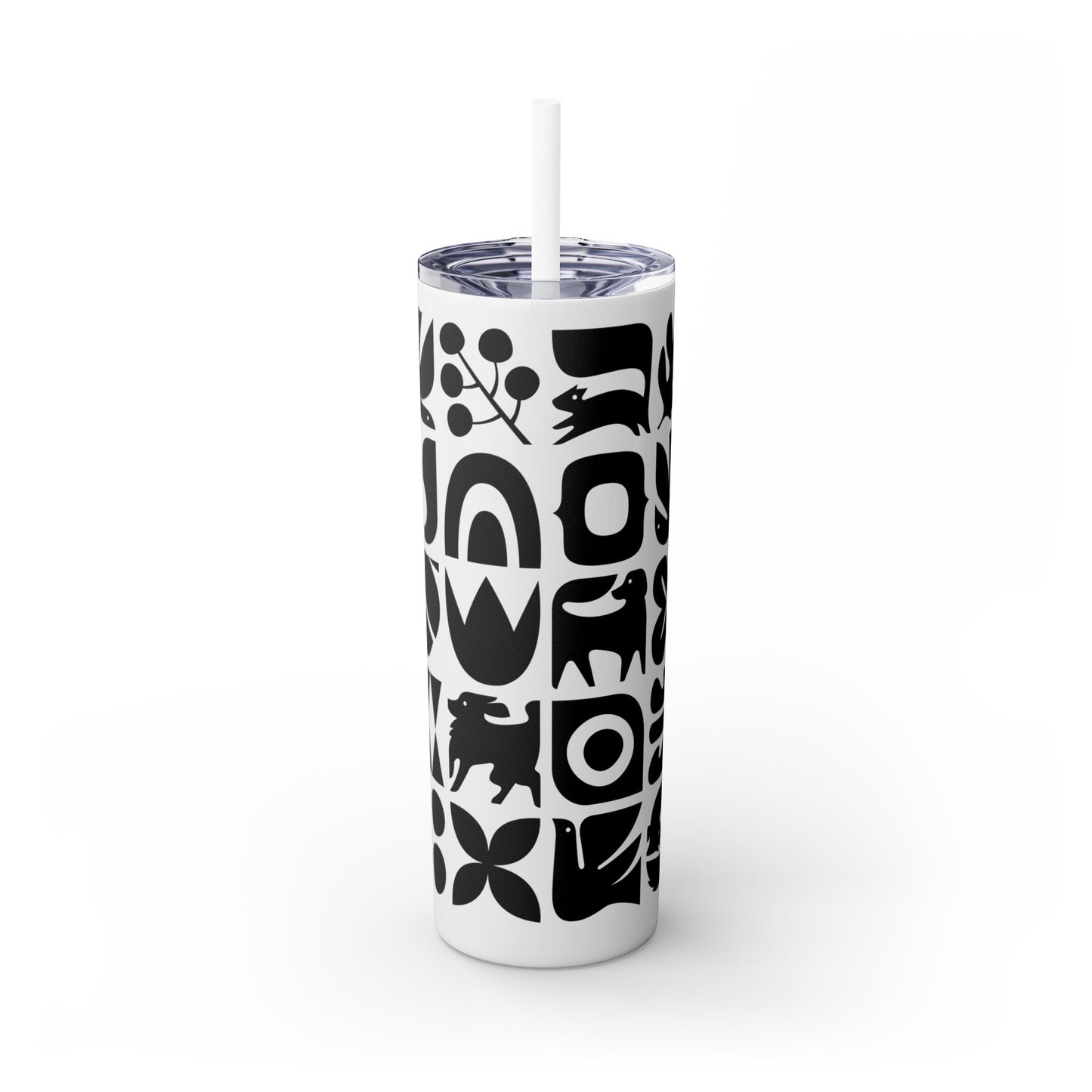 Graphic Dogs and Squirrels Skinny Tumbler with Straw, 20oz