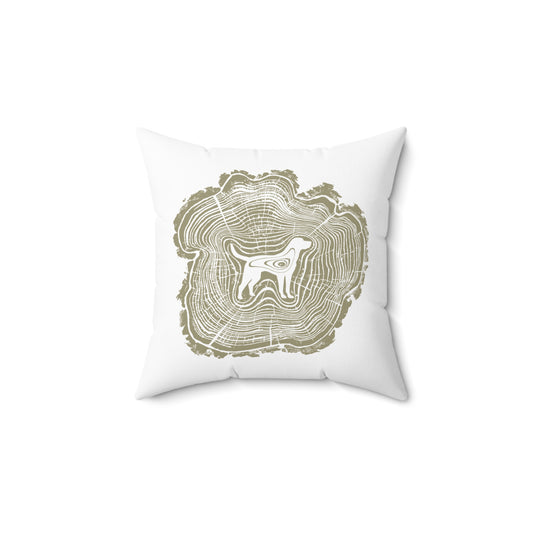 Dogwood on White Spun Polyester Square Pillow