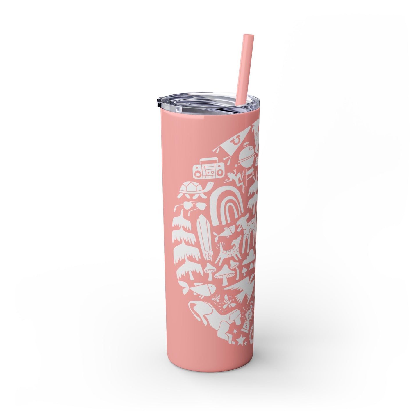 Camping Dogs Skinny Tumbler with Straw, 20oz