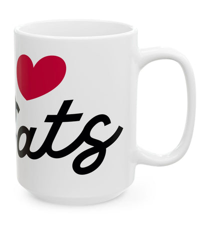 Love Cats Script 15oz White Mug