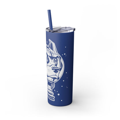 Space Dog Skinny Tumbler with Straw, 20oz