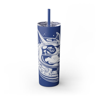 Space Dog Skinny Tumbler with Straw, 20oz