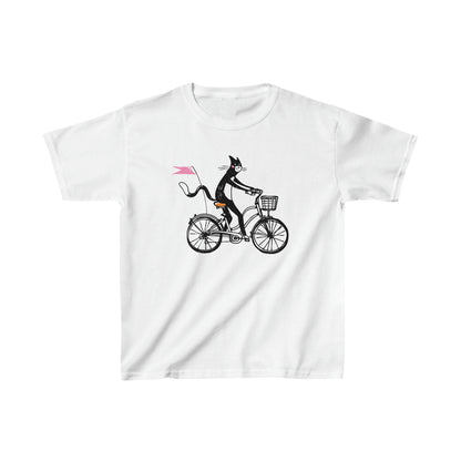 Bicycle Cat Kid’s Heavy Cotton Graphic Tee