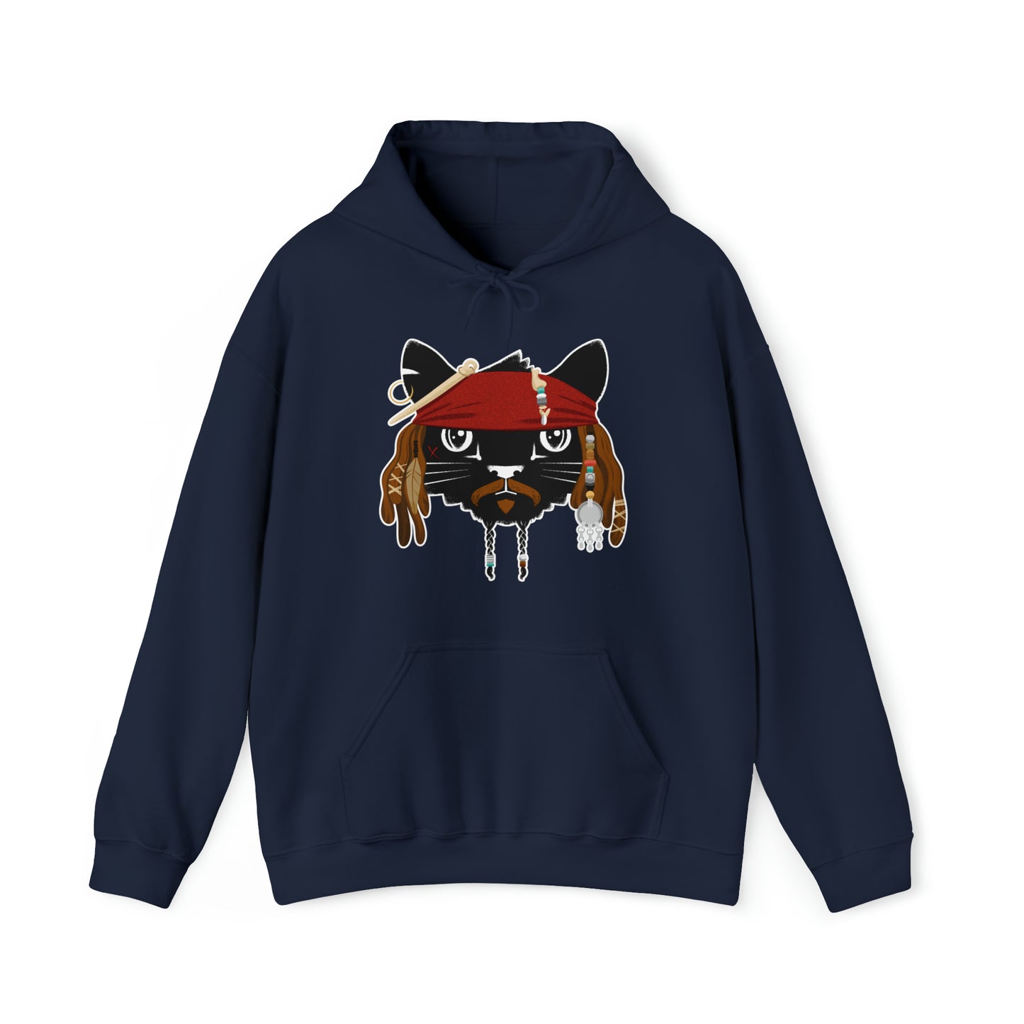 Pirate Cat Men's Hooded Sweatshirt