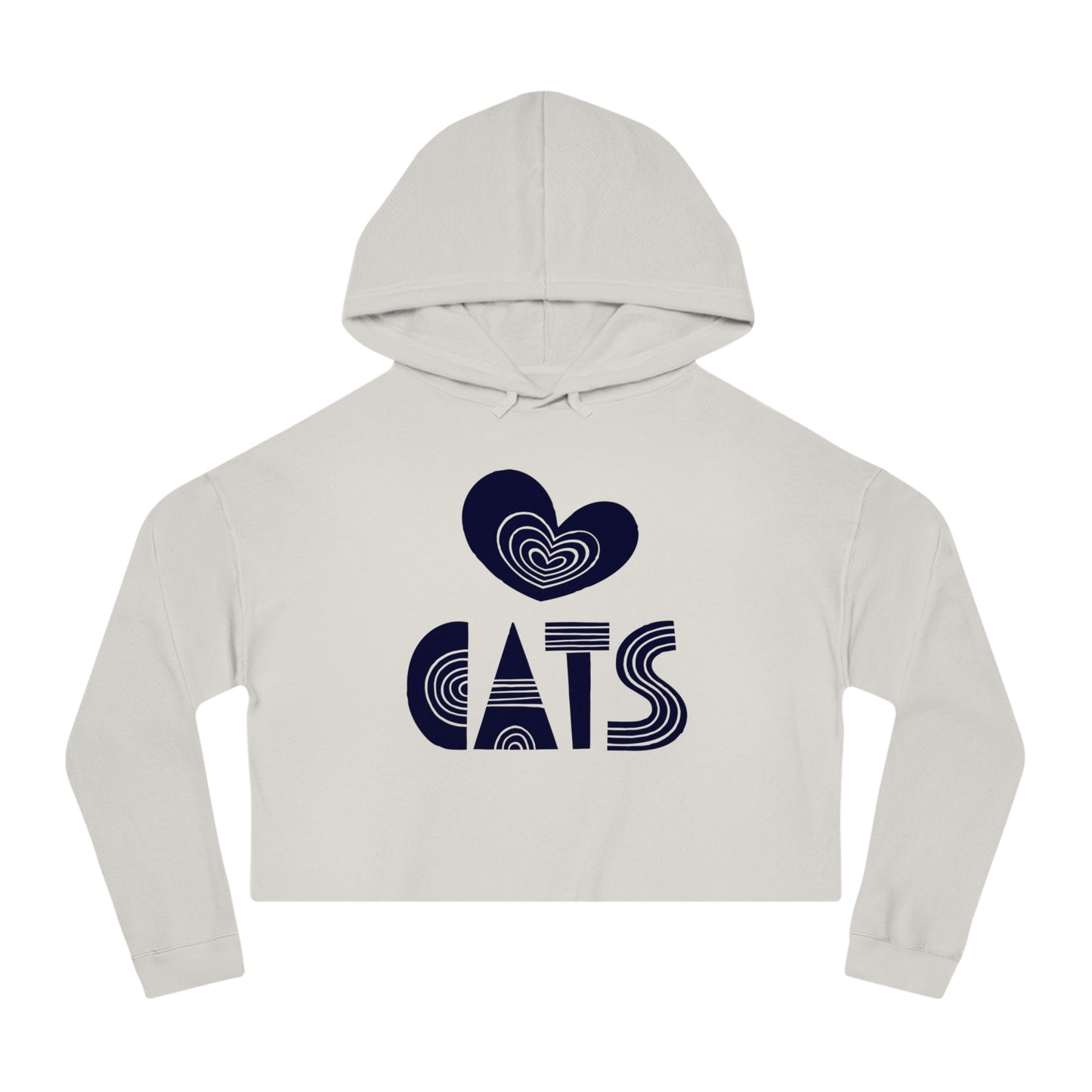 Love Cats Women’s Cropped Hooded Sweatshirt