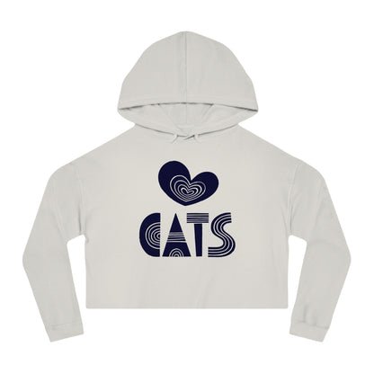 Love Cats Women’s Cropped Hooded Sweatshirt