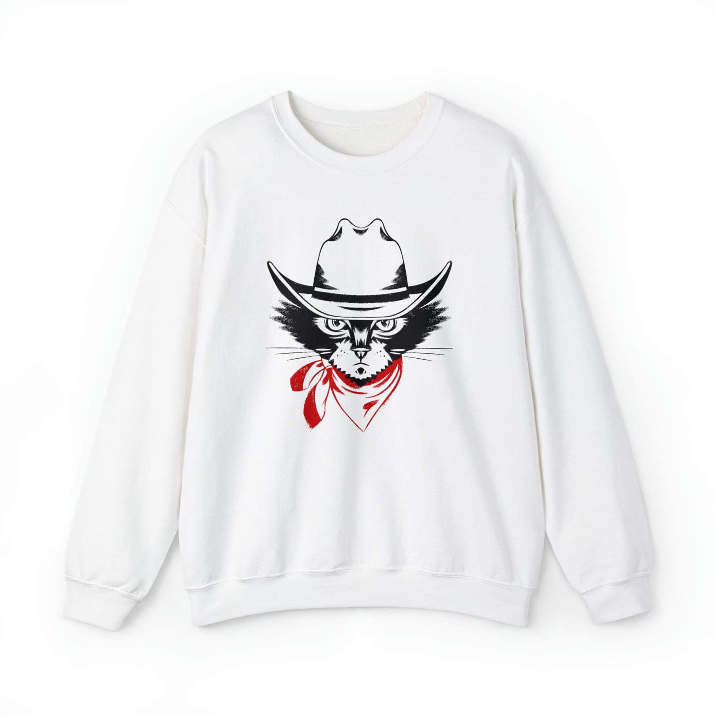 Cowboy Cat Men's Heavy Blend Crewneck Sweatshirt