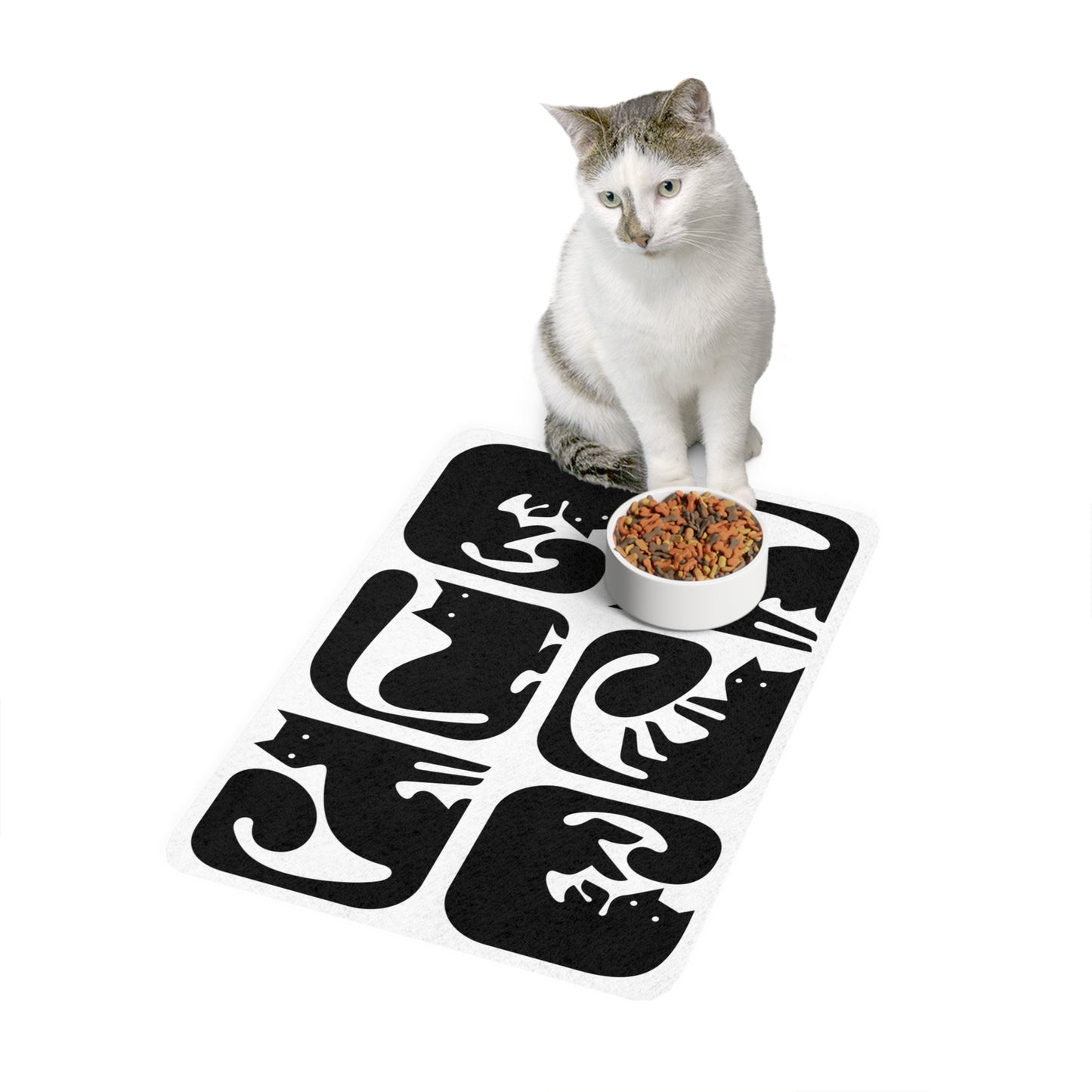 Cats Graphic Pet Food Mat (12x18)