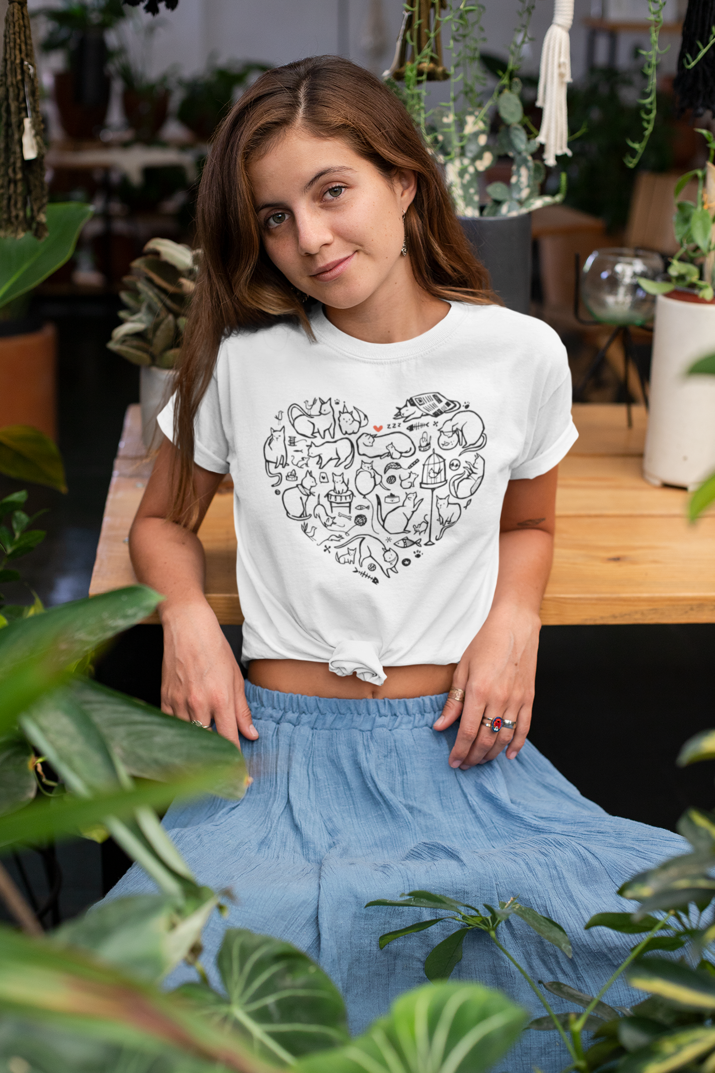 Cat Heart Women's Graphic Tee