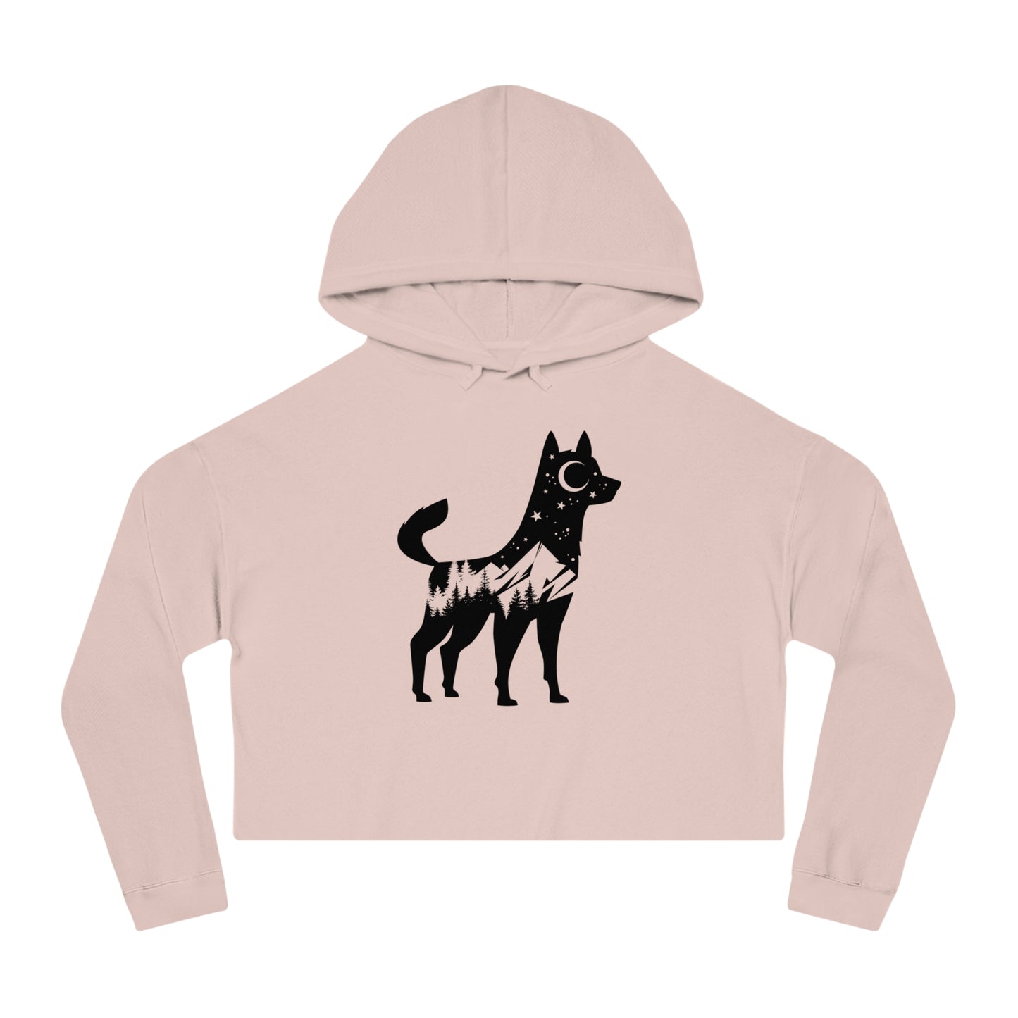 Mountain Dog Cropped Women's Hooded Sweatshirt