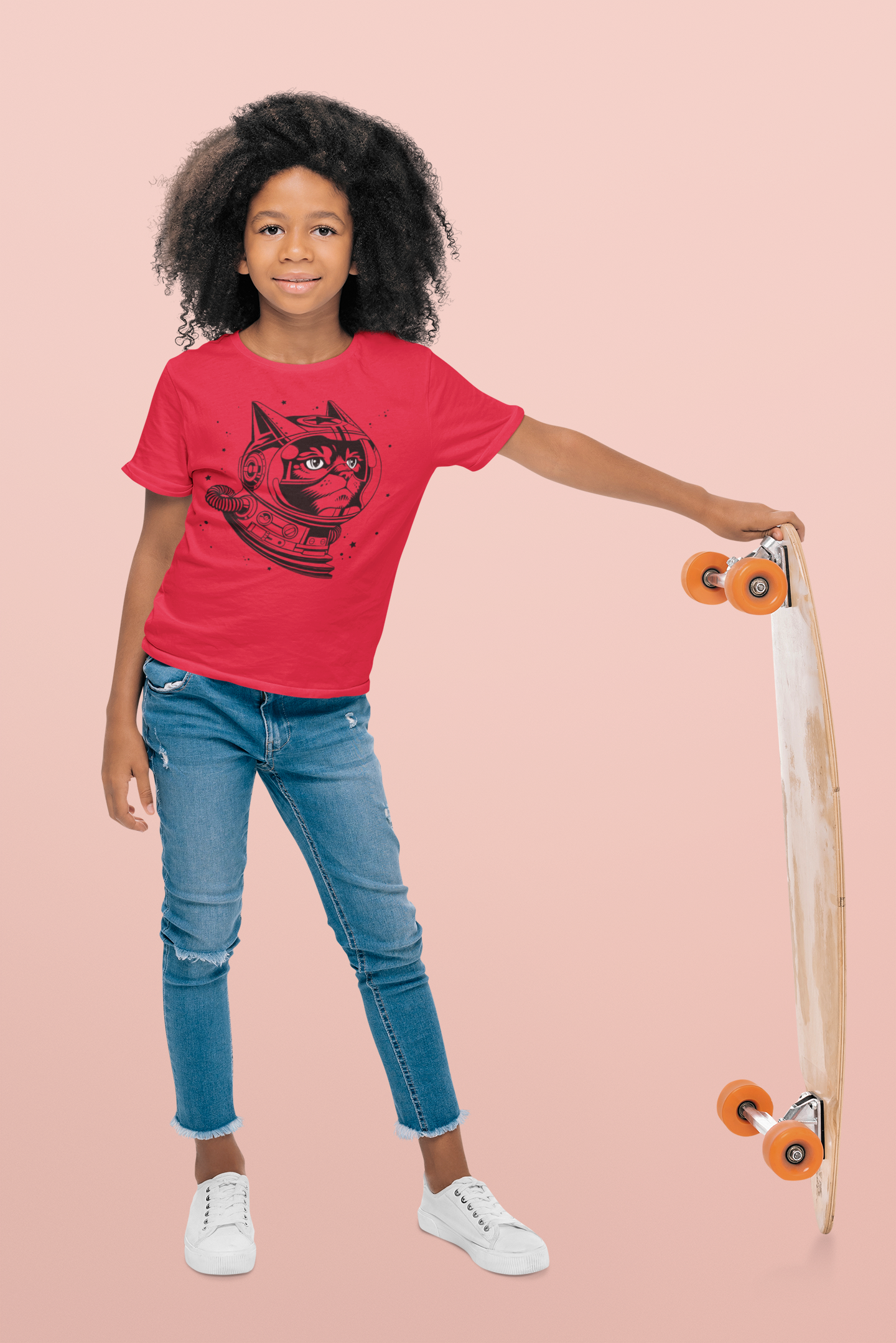 Space Cat Kids Heavy Cotton Graphic Tee