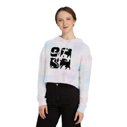 Graphic Dogs Cropped Hooded Sweatshirt