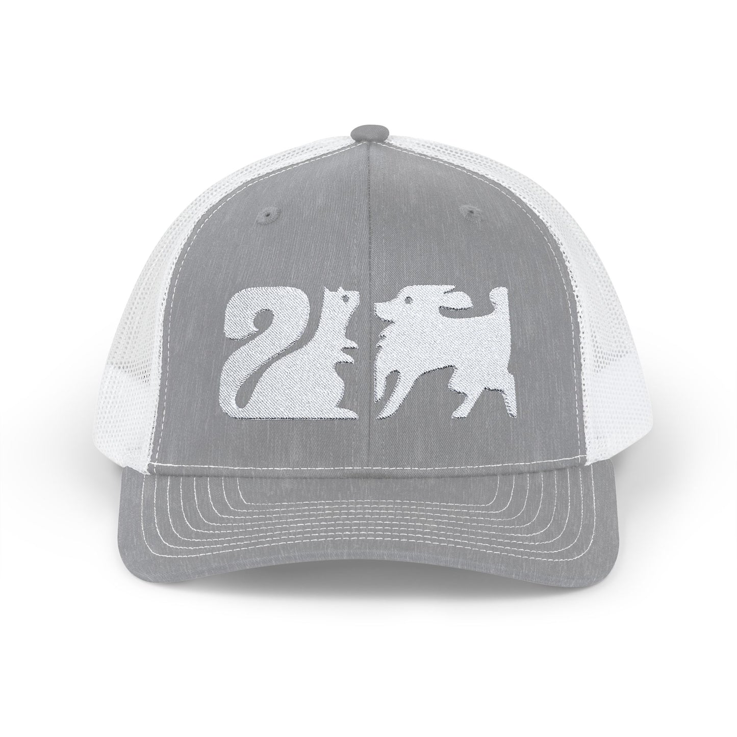 Dog and Squirrel Graphic Snapback Trucker Cap