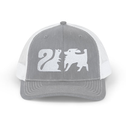 Dog and Squirrel Graphic Snapback Trucker Cap