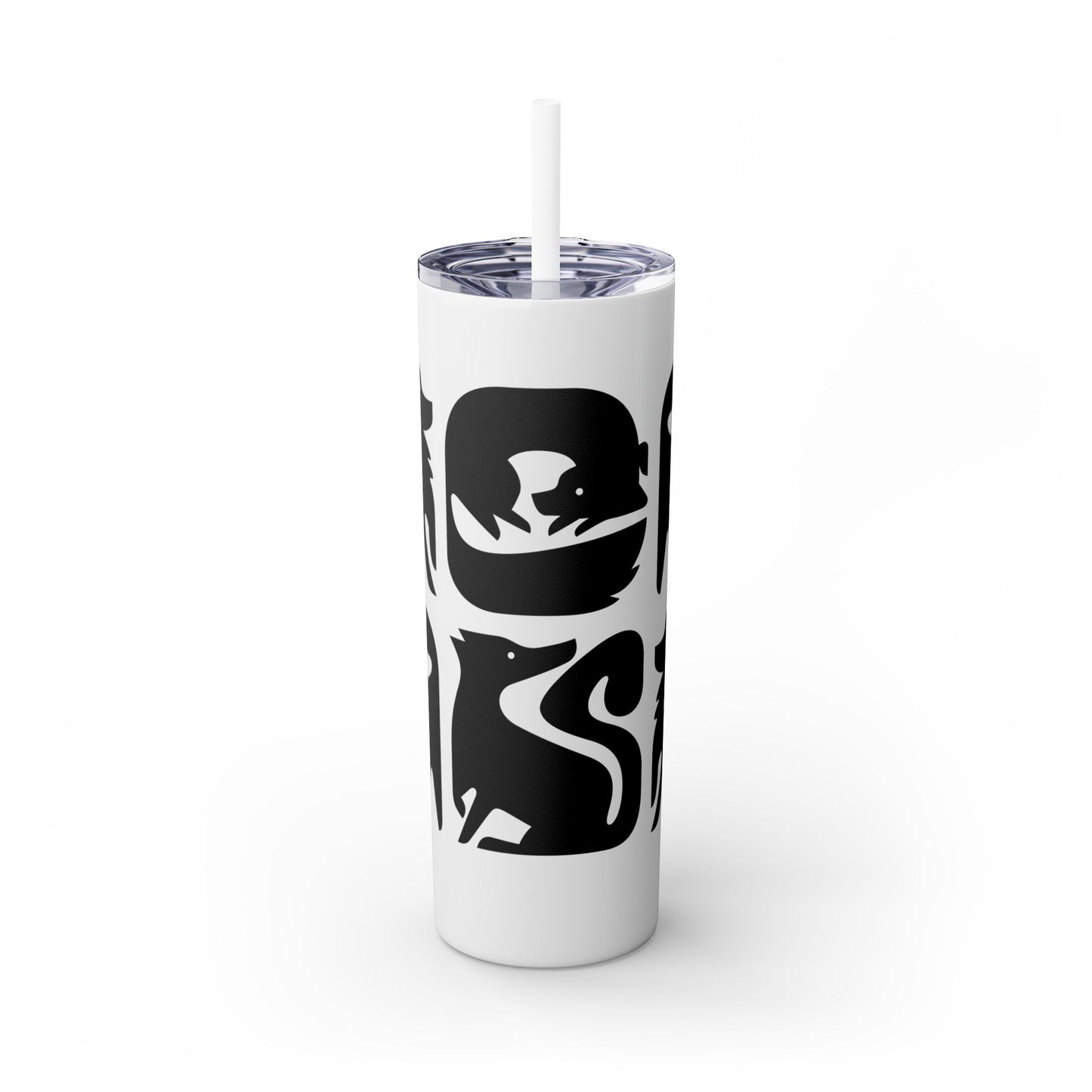 Graphic Dogs Skinny Tumbler with Straw, 20oz