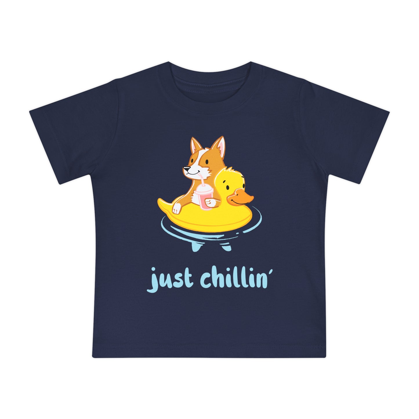 Corgi on Floaties Baby Unisex Graphic Tee