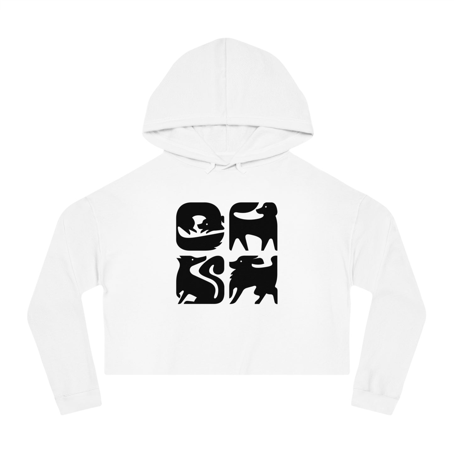 Graphic Dogs Cropped Hooded Sweatshirt