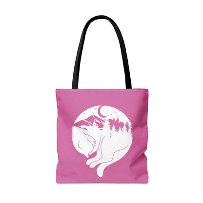 Sleeping Mountain Cat Tote Bag