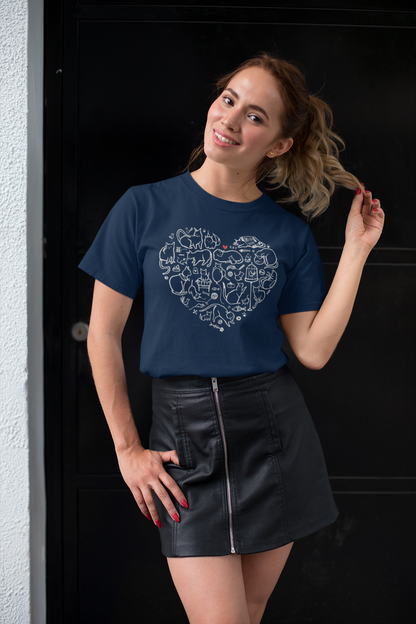 Cat Heart Women's Graphic Tee