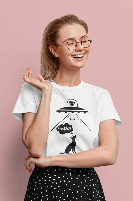 Alien Dog Bone Abduction Women's Graphic Tee