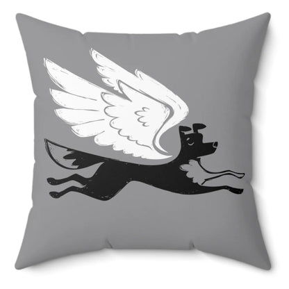Angel Dog Spun Polyester Square Pillow