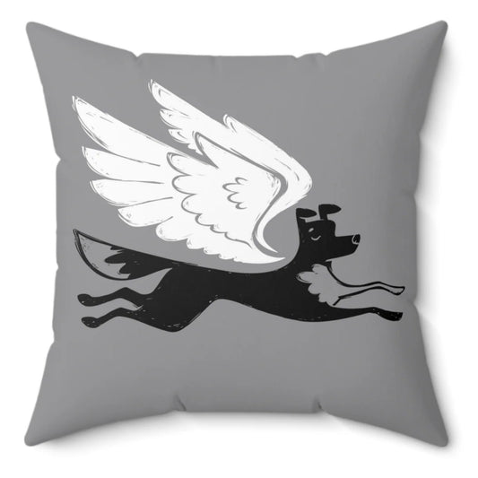 Angel Dog Spun Polyester Square Pillow