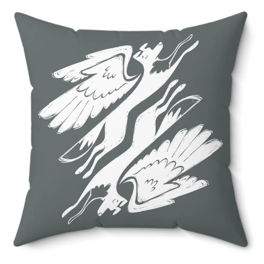Angel Dogs Spun Polyester Square Pillow