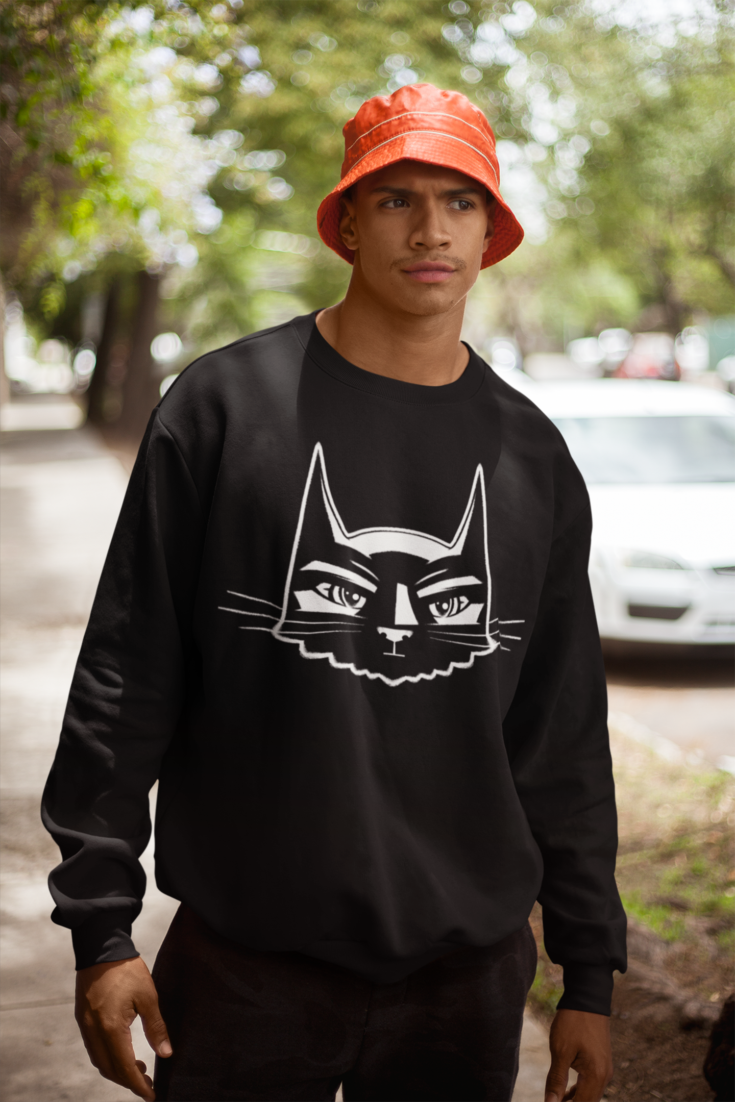 Bat Cat Men's Heavy Blend Crewneck Sweatshirt