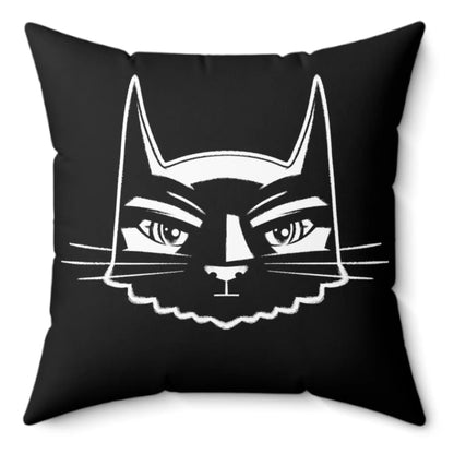 Bat Cat Spun Polyester Square Pillow
