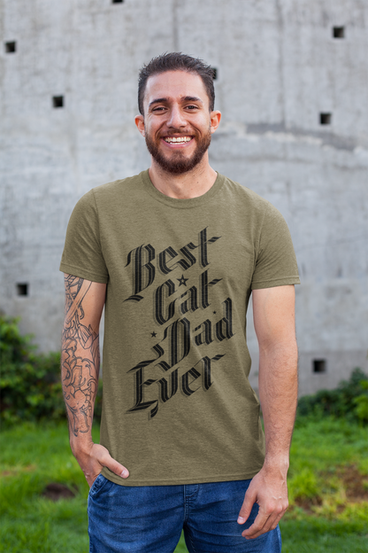 Sophisticated Best Cat Dad Ever Men's Graphic Tee