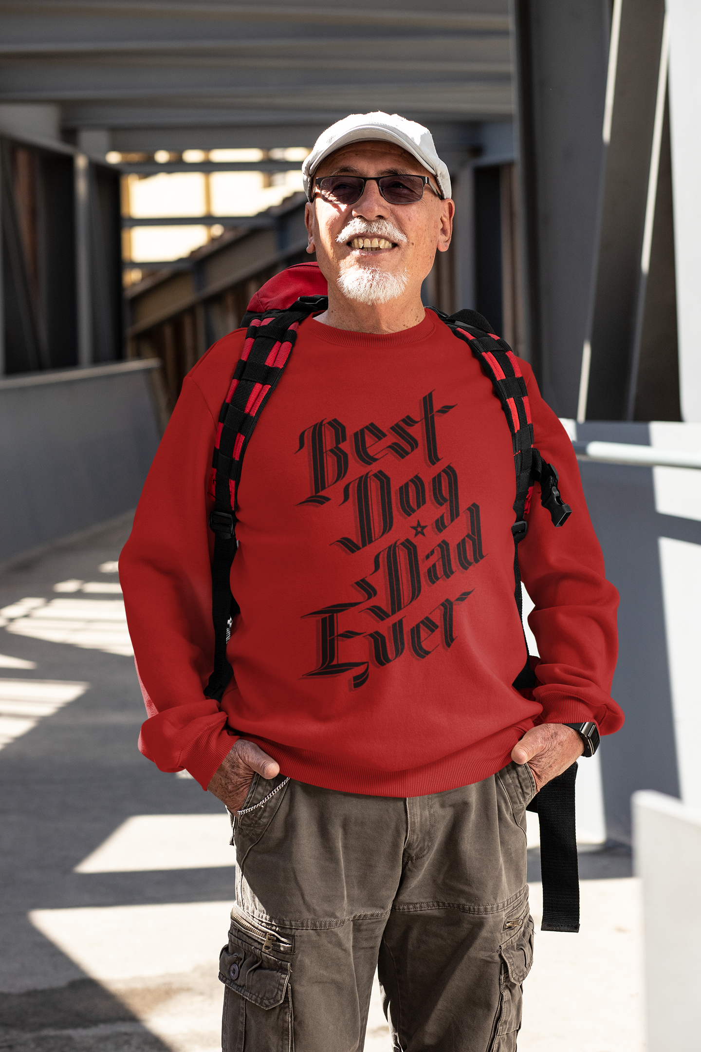 Best Dog Dad Ever Men's Heavy Blend Crewneck Sweatshirt