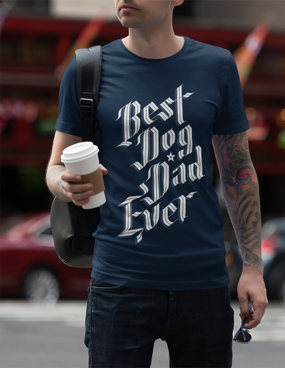 Sophisticated Best Dog Dad Ever Men's Graphic Tee