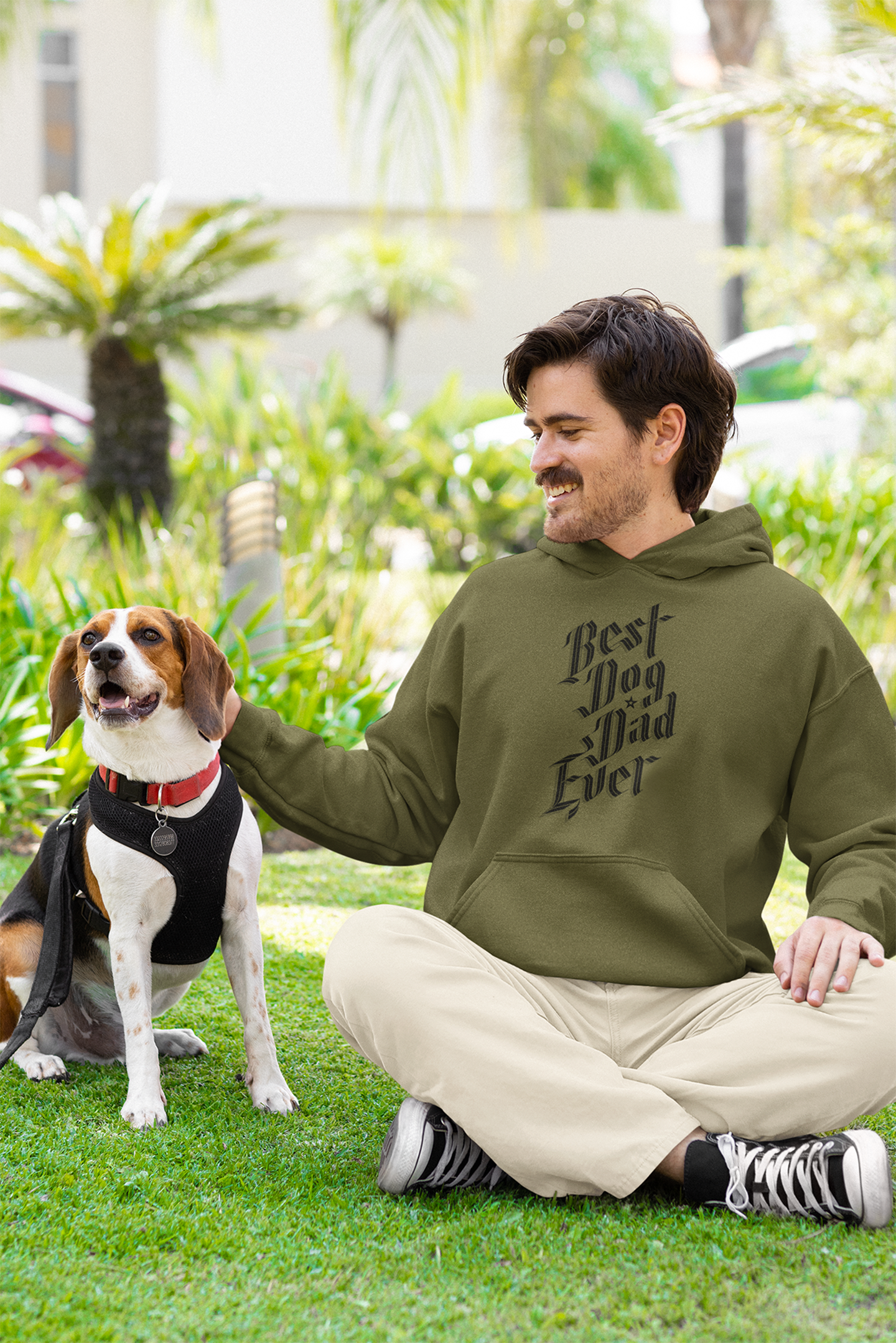 Best Dog Dad Ever Men's Hooded Sweatshirt