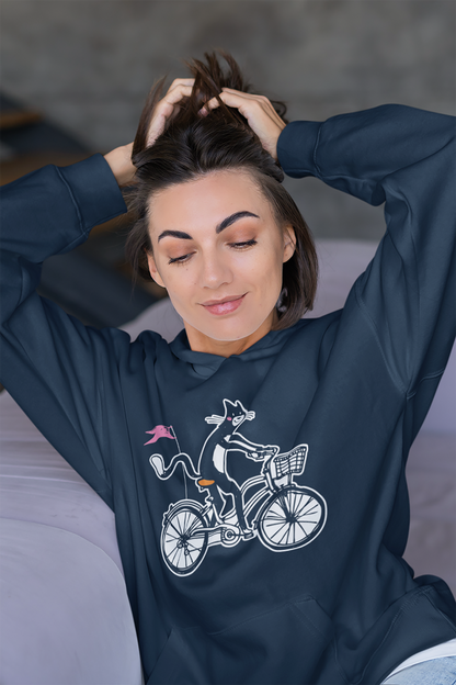 Bicycle Cat Women's Hooded Sweatshirt