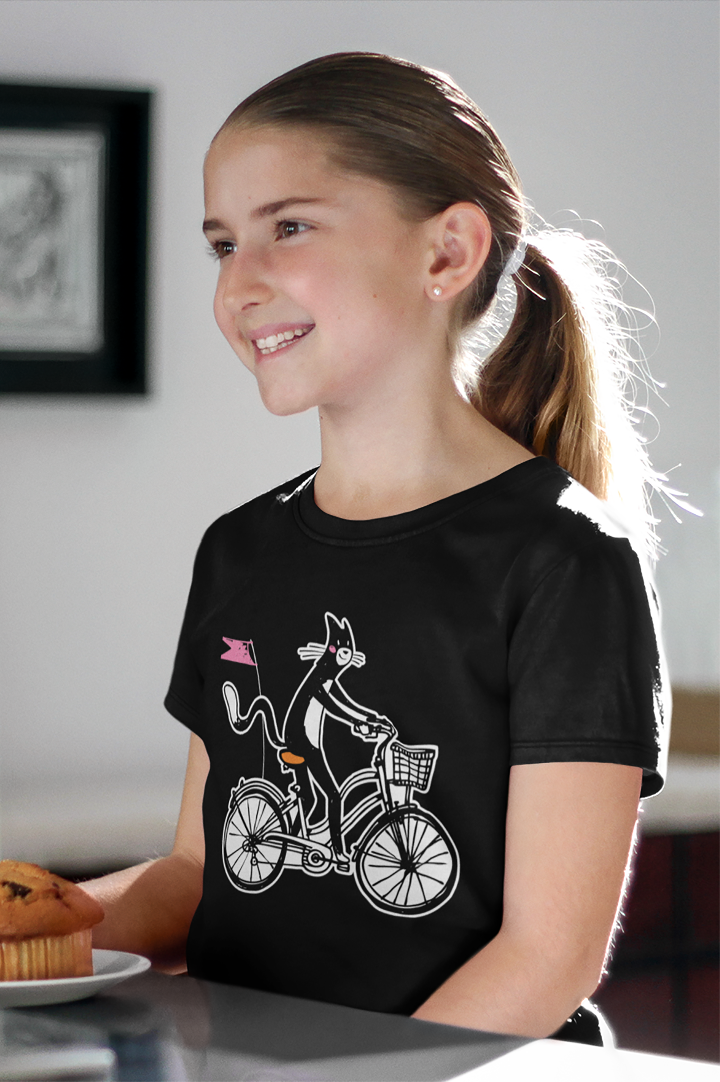 Bicycle Cat Kid’s Heavy Cotton Graphic Tee