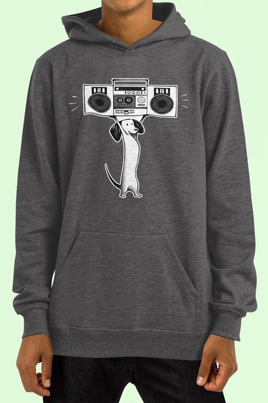 Boombox Dog Men's Hooded Sweatshirt