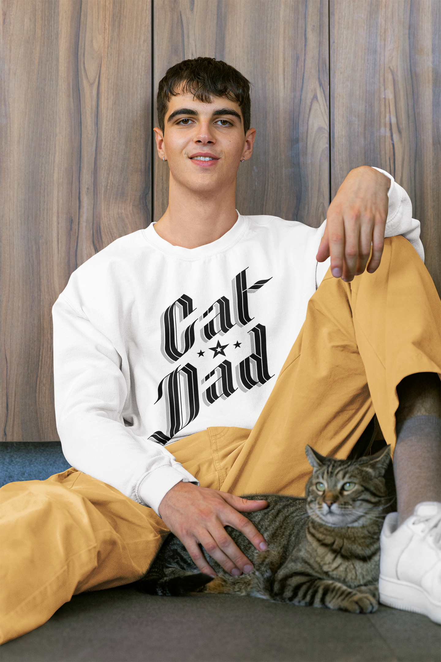 Cat Dad Men's Heavy Blend Crewneck Sweatshirt