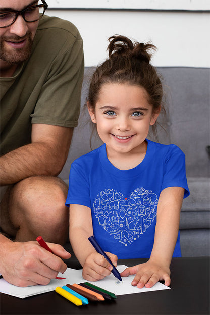 Adorable Cat Heart Kids' Tee – Soft, Stylish, and Full of Love!