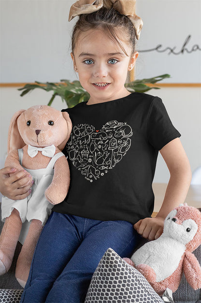 Adorable Cat Heart Kids' Tee – Soft, Stylish, and Full of Love!